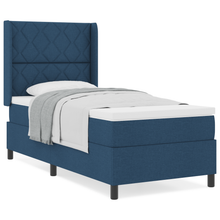 Boxspringbed met matras stof blauw 100x200 cm