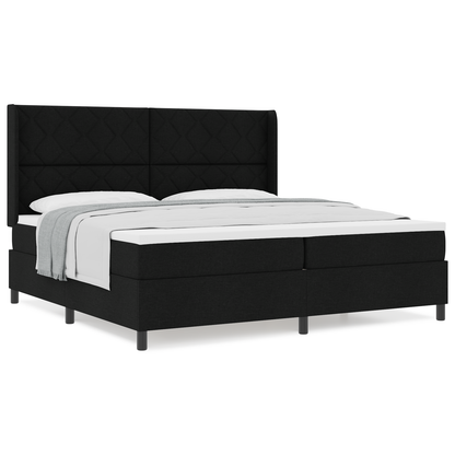 Boxspringbed met matras stof zwart 200x200 cm