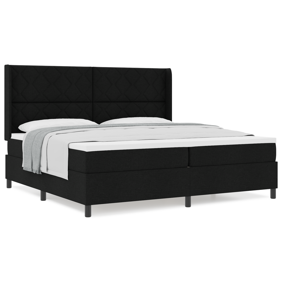 Boxspringbed met matras stof zwart 200x200 cm