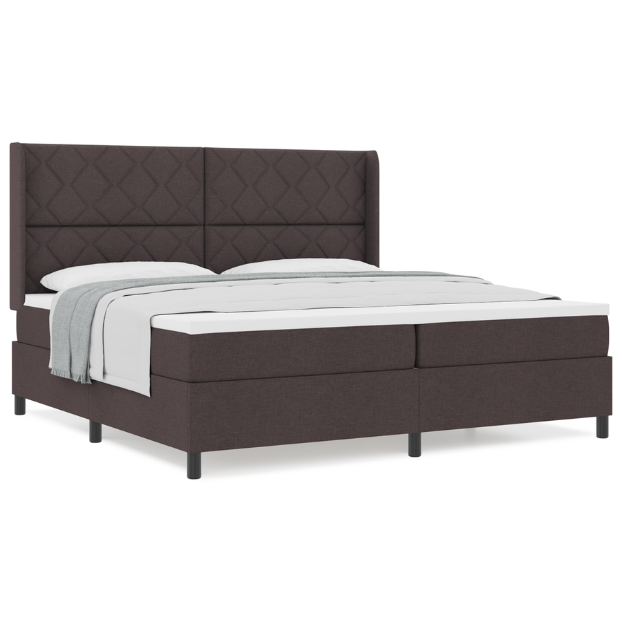 Boxspringbed met matras stof donkerbruin 200x200 cm