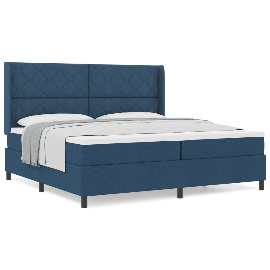 Boxspringbed met matras stof blauw 200x200 cm