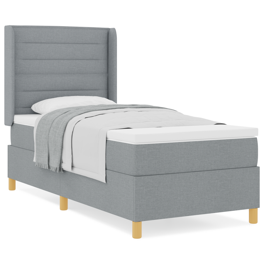 Boxspringbed met matras stof lichtgrijs 80x200 cm