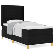 Box spring bed with mattress and headboard Black 80 x 200 cm Fabric