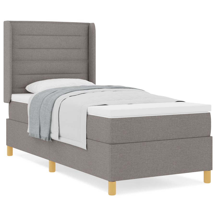 Boxspringbed met matras stof taupe 90x190 cm
