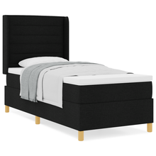 Boxspringbed met matras stof zwart 90x200 cm