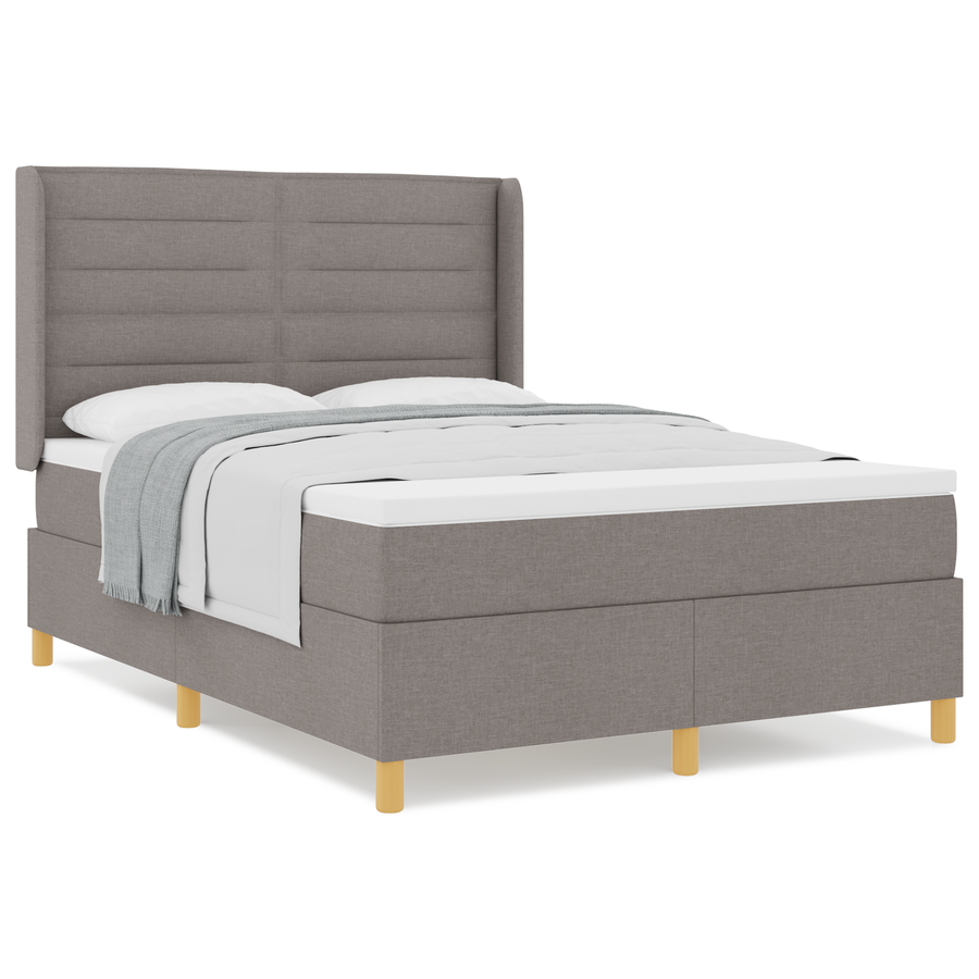 Boxspringbed met matras stof taupe 140x190 cm