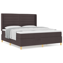 Boxspringbed met matras stof donkerbruin 180x200 cm
