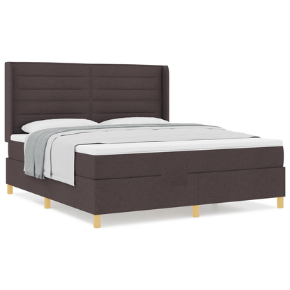 Boxspringbed met matras stof donkerbruin 180x200 cm
