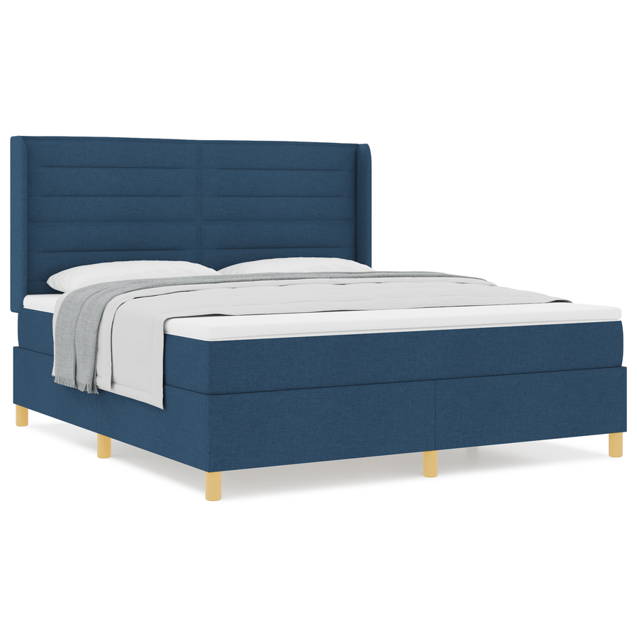 Boxspringbed met matras stof blauw 180x200 cm