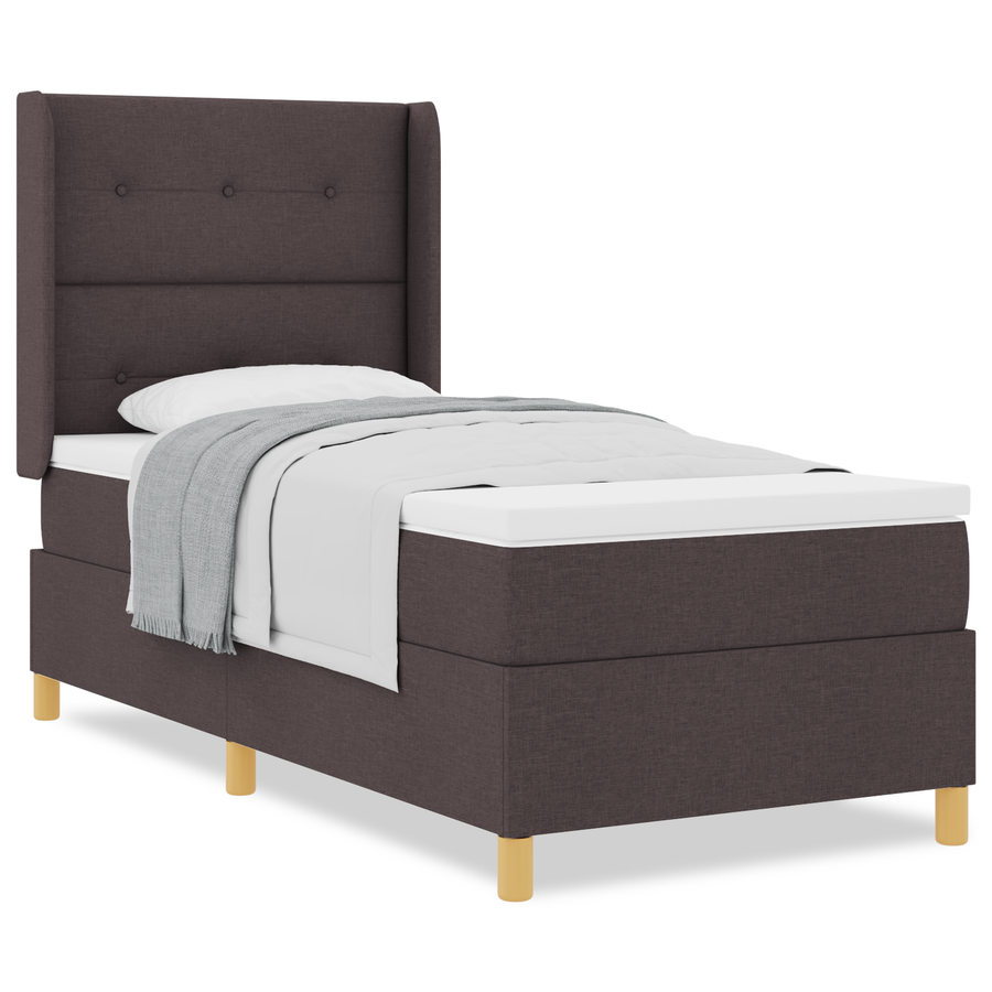 Boxspringbed met matras stof donkerbruin 80x200 cm
