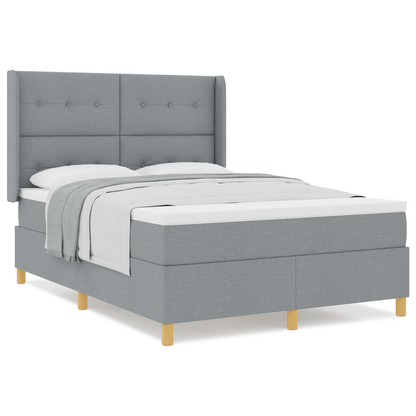 Boxspringbed met matras stof lichtgrijs 140x190 cm