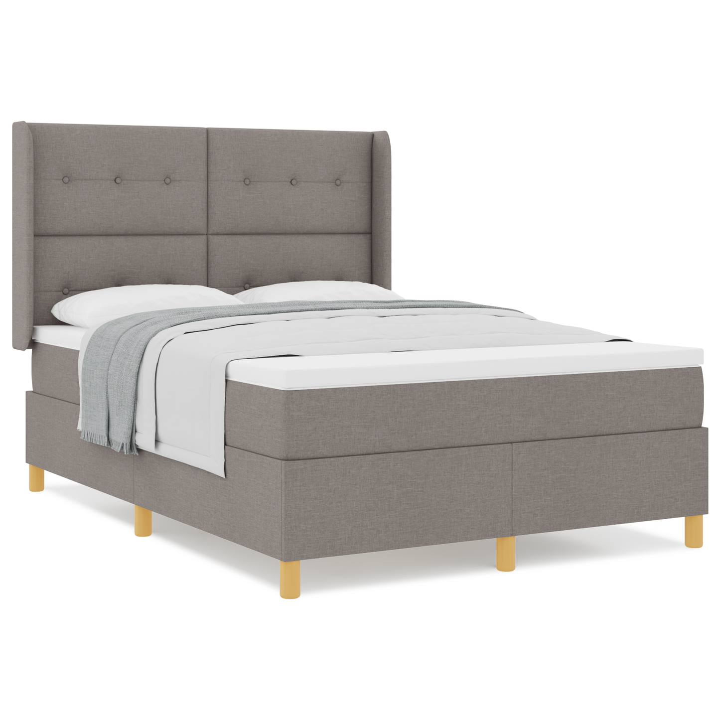 Boxspringbed met matras stof taupe 140x190 cm