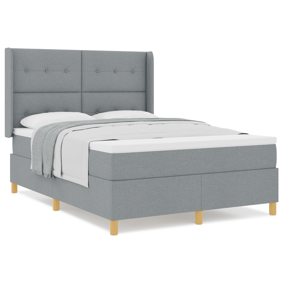 Boxspringbed met matras stof lichtgrijs 140x200 cm