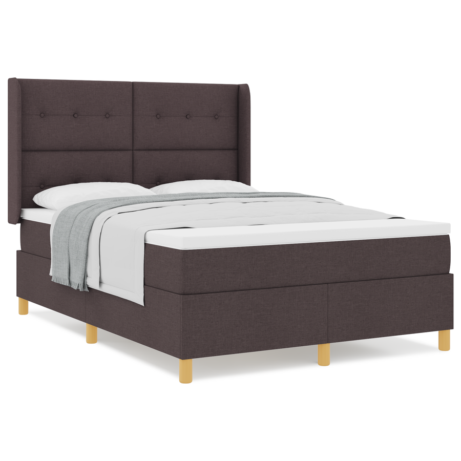 Boxspringbed met matras stof donkerbruin 160x200 cm