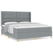 Box spring bed with mattress Light Grey 180 x 200 cm Fabric