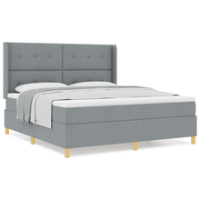 Boxspringbed met matras stof lichtgrijs 180x200 cm