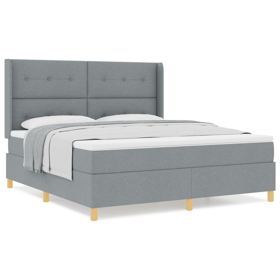 Boxspringbed met matras stof lichtgrijs 180x200 cm