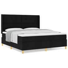 Boxspringbed met matras stof zwart 180x200 cm
