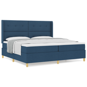 Boxspringbed 200x200 cm blauw stof
