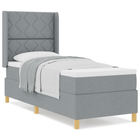 Box spring bed with mattress Light Grey 80 x 200 cm Fabric