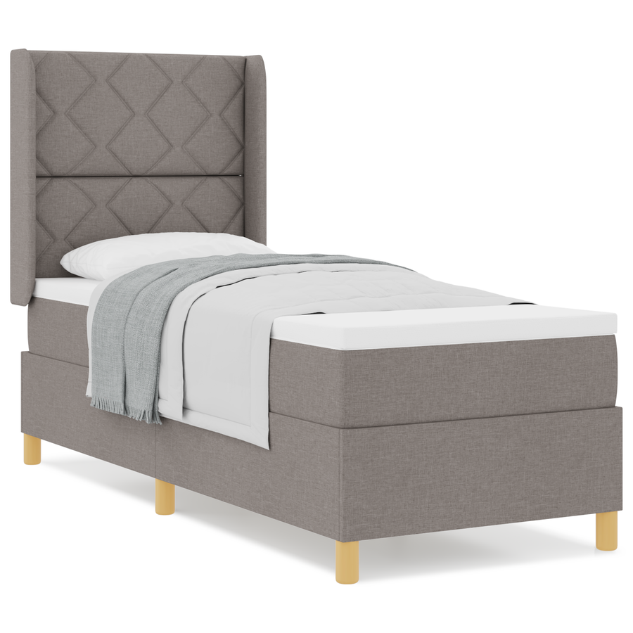 Boxspringbed met matras stof taupe 80x200 cm
