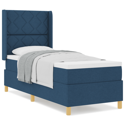 Boxspringbed met matras stof blauw 80x200 cm