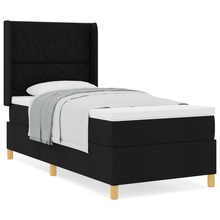 Boxspringbed met Matras Zwart 100x200 cm Stof