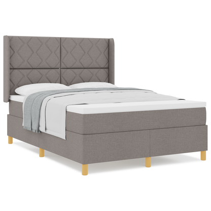 Boxspringbed met matras stof taupe 160x200 cm