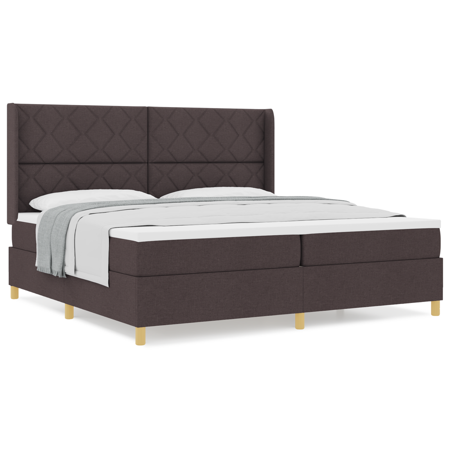 Boxspringbed met matras stof donkerbruin 200x200 cm