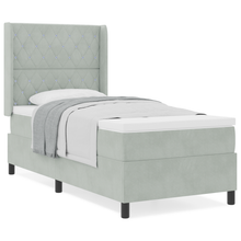 Boxspringbed met matras fluweel lichtgrijs 100x200 cm