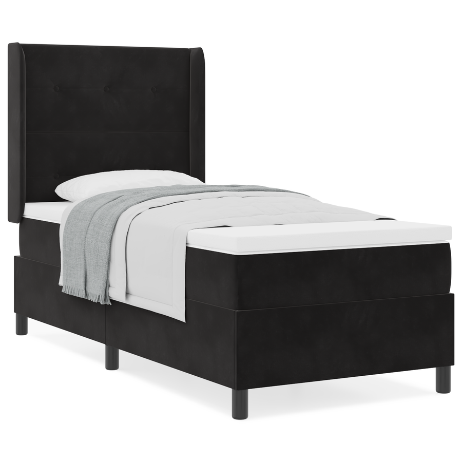 Boxspringbed met matras fluweel zwart 80x200 cm