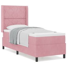 Boxspringbed met matras fluweel roze 80x200 cm