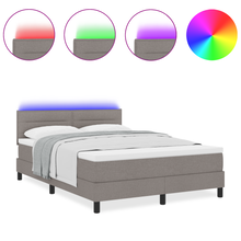 Boxspringbed met Matras & LED Taupe 140x190 cm Stof