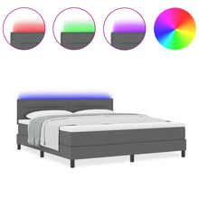 Boxspring Bed met Matras & LED Donkergrijs 180x200 cm Stof