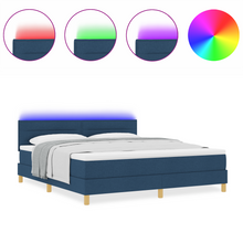 Boxspring Bed met Matras & LED Blauw 180x200 cm Stof