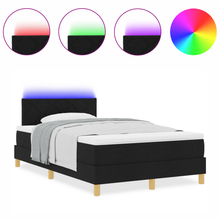Boxspring Bed met Matras & LED Zwart 120x190 cm Stof