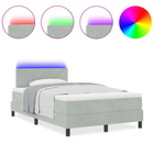 Boxspringbed met matras 120x200 cm lichtgrijs fluweel