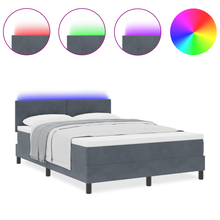 Boxspringbed met matras en LED fluweel donkergrijs 160x200 cm