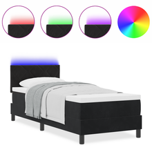 Boxspringbed met matras en LED fluweel zwart 80x200 cm