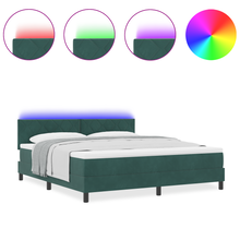 Boxspringbed met matras en LED fluweel donkergroen 180x200 cm