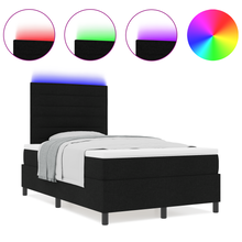 Boxspring Bed met Matras & LED Zwart 120x190 cm Stof