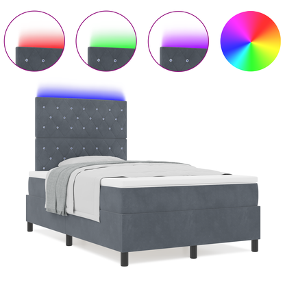 Boxspringbed met matras en LED fluweel donkergrijs 120x200 cm
