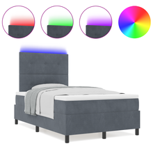 Boxspringbed met matras en LED fluweel donkergrijs 120x190 cm