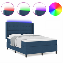 Boxspringbed met matras en LED stof blauw 160x200 cm