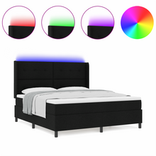 Boxspring Bed met Matras & LED Zwart 180x200 cm Stof