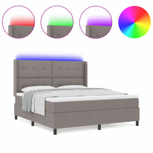 Boxspringbed met matras en LED stof taupe 180x200 cm