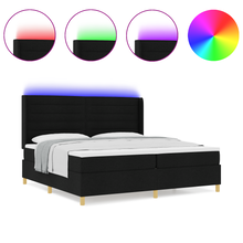 Boxspringbed met matras en LED stof zwart 200x200 cm