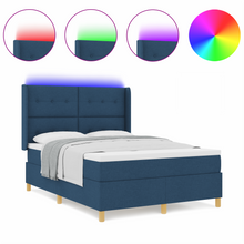 Boxspringbed met matras en LED stof blauw 140x190 cm