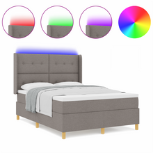 Boxspringbed met matras en LED stof taupe 140x200 cm