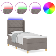 Boxspringbed met matras en LED stof taupe 100x200 cm